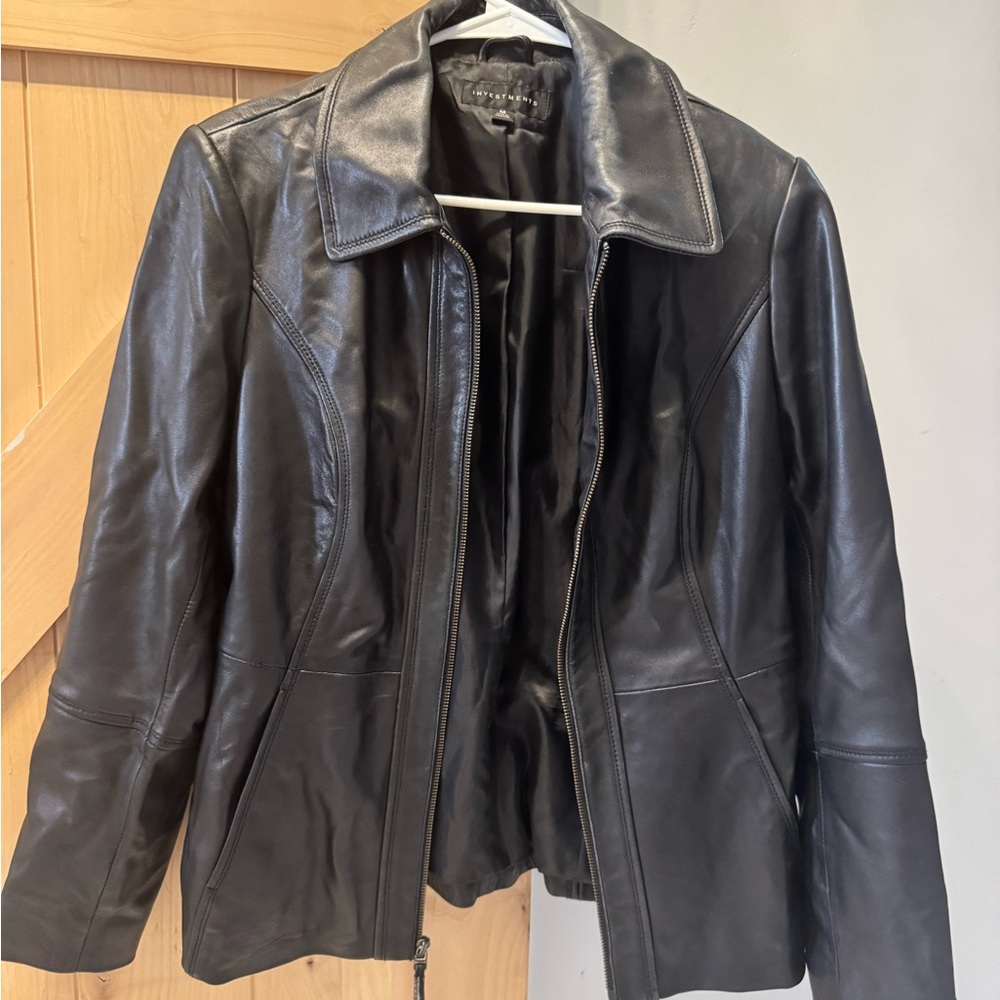 Investments Dark Leather Jacket
